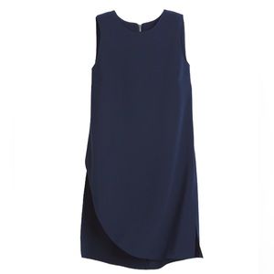 🆕 White House Black Market Blue Asymmetrical Slit Tunic Women’s Size 2